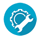 icon of cogwheel representing manufacturing sites